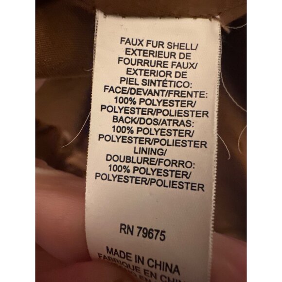 Lucky Brand Teddy Bear Faux Fur Oversized Coat Soft Camel Knubby Texture Xl/T - Picture 4 of 5